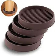 Rustark 4Pcs 75mm 3 Inch Brown Round Rubber Caster Cups Non Slip Furniture Pads Coasters for Hardwood Floors, Non Skid Furniture Feet Caps for Bed Couch Tables Chair
