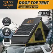 San Hima Kalbarri Lite Rooftop Tent Hardshell Olive+130W Solar Panel+Ladder&Rack