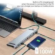 12in 1 Laptop Docking Station Type-C HUB HDMI 4K USB3.0 VGA PD SD/TF For MacBook