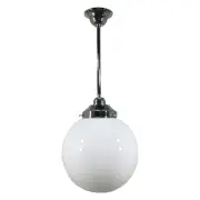 Opal Gloss Sphere 10&quot; Shade w 1/2&quot; x 1/2m Rod Pendant