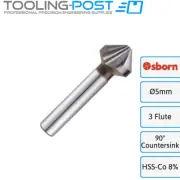 5mm Osborn HSS Co8 3 Flute 90 Degree Countersink