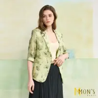 在飛比找momo購物網優惠-【MON’S】夏季輕閒花卉印花西裝外套