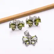 Peridot Gemstone 925 Sterling Silver Butterfly Pendant Earring Set PS8045