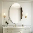 High Definition Frameless Oval Wall Mirror for Bathroom/Vanity Beveled Edge Deco