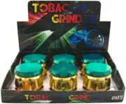 6 Pack 2.2" 4 Layer Drum Metal Tobacco Herb Spice Crusher Hand Muller Grinder