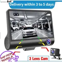 在飛比找蝦皮購物優惠-3 Lens Car Dash Cam 4 Inch FHD