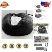 Giant 7ft Faux Fur Bean Bag Chair Cover - Cozy Furniture for All Ages