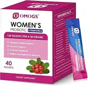 OMOGS Women's Probiotic,with 3 Prebiotics and Cranberry Extract, 120 Billion CFU, 18 Strains,.Help for Immune Booste, Digestive Health and Women's Health.Soy and Dairy Free