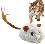 Automatic Moving Cat Toy - Automatic Moving Mice with Soft Rubber Tire USB Charging - Electronic Squeaky Animal Toys, Interactive Pet Supplies with Rotatable Wheel for All Breeds of Cats