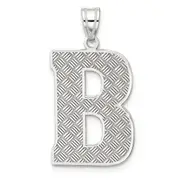 Sterling Silver Rhodium-Plated Letter B Initial Pendant