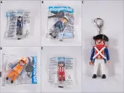 PLAYMOBIL VINTAGE KEY CHAIN POLICE SOCCER GARBAGEMAN MILITARY CAPTAIN-NEW IN BAG