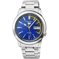 在飛比找momo購物網優惠-【SEIKO 精工】日系精工5號機械男錶-藍(SNKK27K