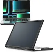 Translucent Case Compatible with MacBook Pro 13.3" M1/M2 2020/2022 A2289/A2251/A2338,Rugged Hard Shell Protective Cover,Dual Layer Hard Shell Protective Cover TPU Bumper Case.Black