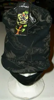 Ed Hardy Snow hat cap Ski Board winter face mask black 13 Xmas