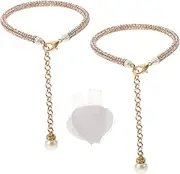 [Generic] Tassel Anklet Chain for Heels Anklet Bracelet Rhinestone Comfortable Metal Ankle Straps for Women Easy to Fit