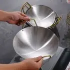 Round Bottom Saucepan Stainless Steel Soup Pan Cookware Wok Furnace