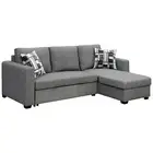 NNEDPE Fontana Pullout Sofa Bed with Storage Chaise Lounge - Grey