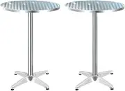 Set of 2 Outdoor Bar Table Aluminium Round 70 110CM Patio Furniture Garden