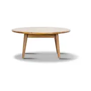 Harmony Classic Round Coffee Side Table Solid Hard Mango Wood Wooden Tabletop Living Room Furniture - Light Oak