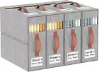 4 Pack Grey Bed Sheet Organizer, Bedding Sheets Set (Queen & King) Storage Box