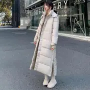 Women's Down Jacket Winter New Long Fashion Hooded Thick Loose Warm Padded Coat beige 2XL