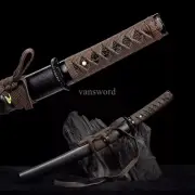 UNOKUBI ZUKURI Japanese Tanto T10 Steel Clay Tempered Sharp Full Tang Mini Knife
