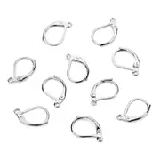10pcs Earrings Silver Hypoallergenic Backing Leverback Ear Hooks Clasp Findings
