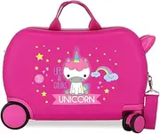[ROLL ROAD] Little me Unicorn Children's Suitcase Pink 45 x 31 x 20 cm Hard Shell ABS 24.6L 1.8 kg 4 Wheels Hand Luggage, Pink, Children's Suitcase, Pink, Children's Suitcase