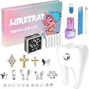 Rienan Tooth Gem Kit 30 Pieces Tooth Jewellery Set Tartar Set Hining Smile DIY Tooth Gem Kit Tooth Jewellery Set Gemstone Tartar Jewellery for Reflective Tooth Decoration