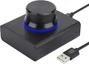 DROK USB Volume Knob, Big PC Computer Speaker Audio External USB Volume Control Knob with 1-Key Mute Function Support Win7 8 10 XP Mac Vista Android, Black