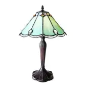 Tiffany Style Stained Glass Table Lamp with Victorian Design Accent Light