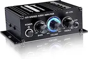 AK270 12V Mini HiFi Power Amplifier Audio Home Car Theater Amplifier 2 Channel Amplifier USB/SD AUX Input,