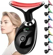 Red-Light-Therapy-for-Face and Neck with 7 Color, Facial Massager for Face and Neck, Face culpting Wand (Black)