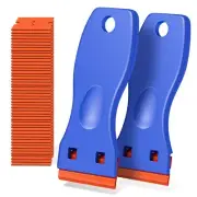 Plastic Razor Blade Scraper, 2 Pack with 120 Pcs Blade for Removing Glue,Sticker