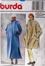 BURDA Misses Sewing Pattern oversized COAT size 12 14 16 18 20 22