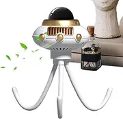 Stroller Fan, Space Octopus Bladeless Fan for Car Seat, 3 Speed Adjustable Cooling Device with Battery Indicator, Stroller Accessories for Home Travel Use