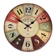 12 Inch Retro Wooden Wall Clock Farmhouse Decor, NALAKUVARA Silent Non Ticking Wall Clocks Large Decorative - Big Wood Atomic Analog Battery Operat...