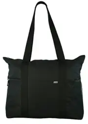 Ensign Peak Shoulder Tote with Multiple Pockets and Zipper Closure Black