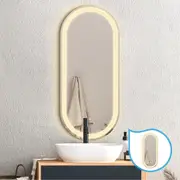 Welba 2x 1000x450mm LED Oval Bathroom Mirror Smart Anti-fog Makeup Wall Mirrors Vanity
