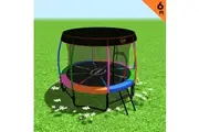 Kahuna Trampoline 6ft with Roof - Rainbow