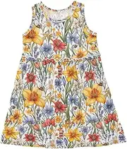 [Caihoyu] Girls' Sleeveless Dress Toddlers Swing Casual Sundresses Play Dresses, Multicolor02, 6 Years