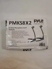 Pyle Adjustable Desktop Microphone Stand-Desktop or Table Top Non-Slip Clip-Pair