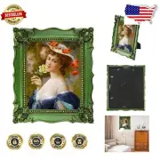 Antique Green 8x10 Ornate Picture Frame with Glass - Perfect Gift for Loved Ones
