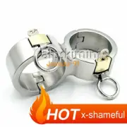 New Stainless Steel Handcuffs Lock Wrist Cuffs Restraint Shackles Couples Game