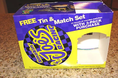 CAMEL SMOKIN JOES RACING 10 BOX MATCHES ASH TRAY TIN ORIGINAL PACKAGING