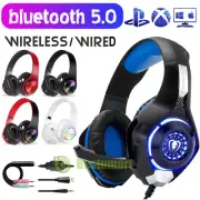 Pro Gaming Headset W/ Mic LED XBOX One Wireless/Wired Headphones Microphone Beat