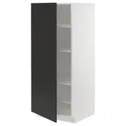 METOD high cabinet with shelves, white/Nickebo matt anthracite, 60x60x140 cm