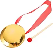 Kisangel Percussion Mini Gongs Tambourine Musical Instrument for Hand Gong with Mallet Portable Celebration Gong Mini Hand Gong Small Gong Tambourine Musical Instrument Copper
