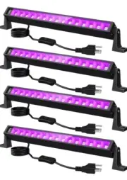 4pk 38W LED Black Light Bar, Blacklight Bars with Plug and Switch Light Up