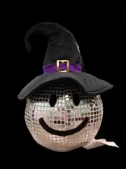 Viral Halloween Disco Witch Smiley Face Decorative Pillow Bling Disco Ball 354